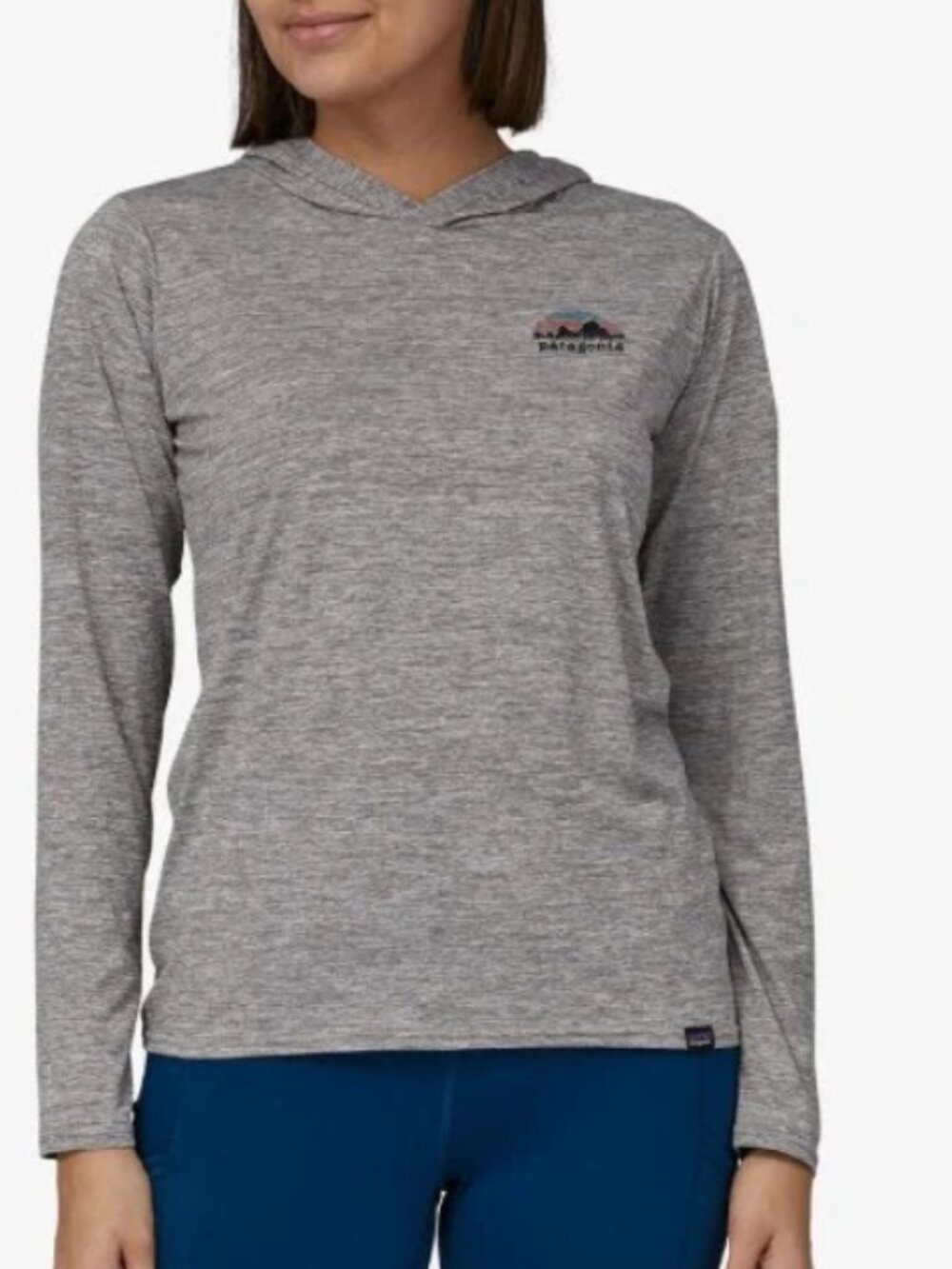 Patagonia Women's Capilene Cool Daily Graphic Hoody Lands & Seas Grey S